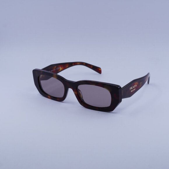 Prada PRB05S 22A20I Sunglasses Poppy Havana Rectangle Frame - Picture 1 of 10
